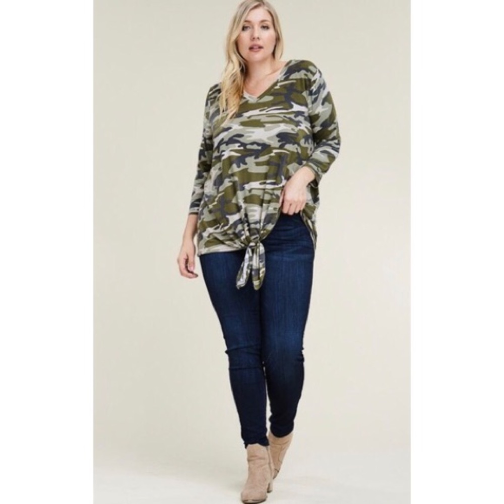 Camo Tie Blouse